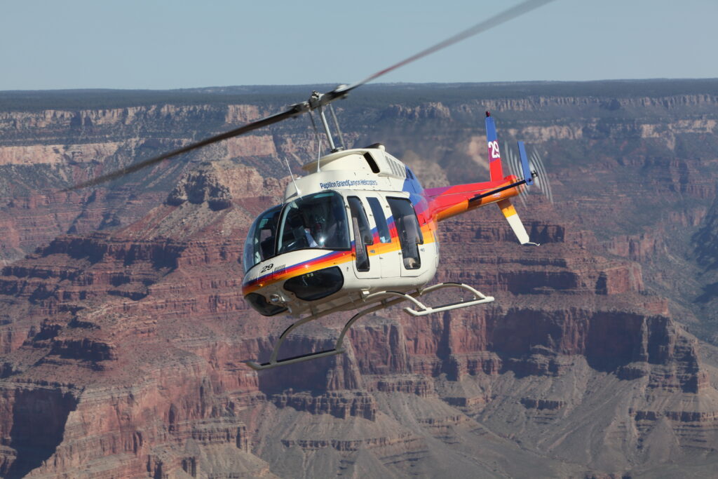 Papillon Helicopter flying the Grand Canyon's North Rim